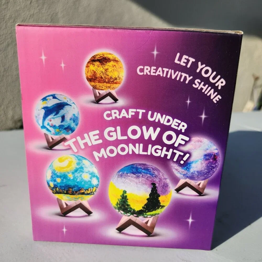 Moon Lamp Night Light Kit Paint it Yourself Craft Kits Activity Project Decor ST